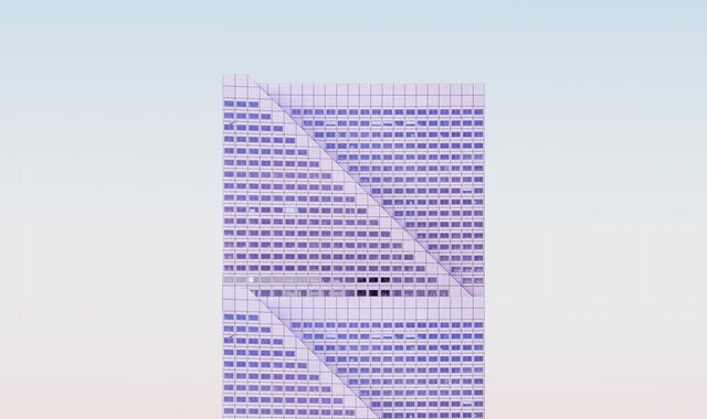 Moderne Architektur vor hellem Himmel